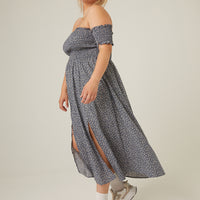 Curve Smocked and Flowy Midi Dress Plus Size Dresses -2020AVE
