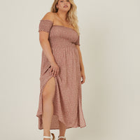 Curve Smocked and Flowy Midi Dress Plus Size Dresses -2020AVE