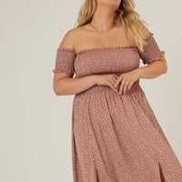 Curve Smocked and Flowy Midi Dress Plus Size Dresses -2020AVE