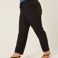 Curve Smooth Woven Joggers Plus Size Bottoms -2020AVE