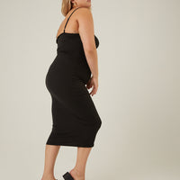Curve Soft Bodycon Midi Dress Plus Size Dresses -2020AVE