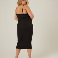 Curve Soft Bodycon Midi Dress Plus Size Dresses -2020AVE