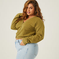 Curve Soft Button Down Cardigan Plus Size Outerwear -2020AVE