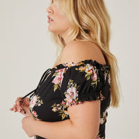 Curve Soft Floral Mini Sundress Plus Size Dresses -2020AVE