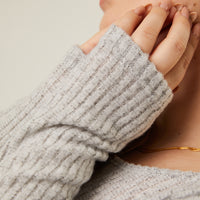 Curve Soft Ribbed Long Sleeve Tee Plus Size Tops -2020AVE