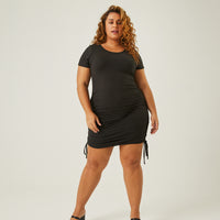 Curve Soft Side Ruched Dress Plus Size Dresses -2020AVE