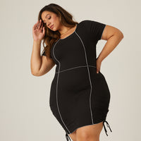 Curve Statement Seams Dress Plus Size Dresses -2020AVE