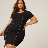 Curve Statement Seams Dress Plus Size Dresses -2020AVE