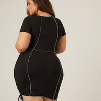 Curve Statement Seams Dress Plus Size Dresses -2020AVE