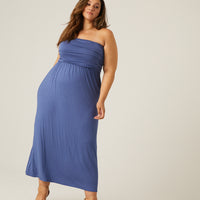 Curve Strapless Maxi Dress Plus Size Dresses -2020AVE