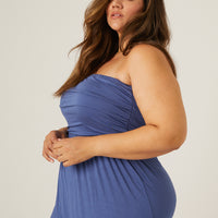 Curve Strapless Maxi Dress Plus Size Dresses -2020AVE