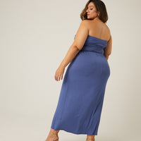 Curve Strapless Maxi Dress Plus Size Dresses -2020AVE
