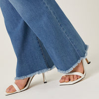 Curve Stretch Denim Flare Jeans Plus Size Bottoms -2020AVE