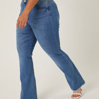 Curve Stretch Denim Flare Jeans Plus Size Bottoms -2020AVE