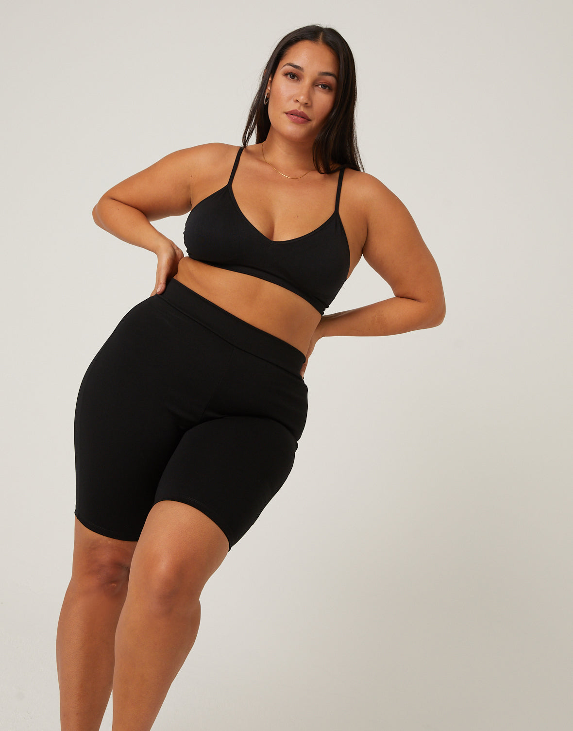 Plus Size Stretchy Bike Shorts