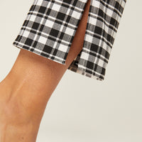 Curve Stretchy Plaid Pants Plus Size Bottoms -2020AVE