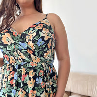 Curve Stretchy Wrap Floral Maxi Dress Plus Size Dresses -2020AVE