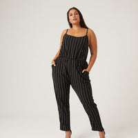 Curve Striped Tank Jumpsuit Plus Size Rompers + Jumpsuits -2020AVE