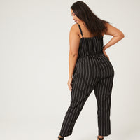 Curve Striped Tank Jumpsuit Plus Size Rompers + Jumpsuits -2020AVE