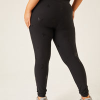Curve Subtle Star Leggings Plus Size Bottoms -2020AVE