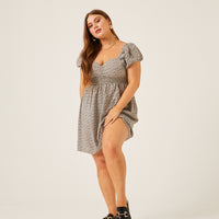 Curve Sweetheart Ditsy Tie Back Dress Plus Size Dresses -2020AVE