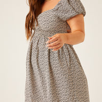 Curve Sweetheart Ditsy Tie Back Dress Plus Size Dresses -2020AVE