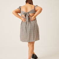 Curve Sweetheart Ditsy Tie Back Dress Plus Size Dresses -2020AVE