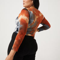 Curve Tie-Dye Top Plus Size Tops -2020AVE