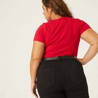 Curve Tie Detail Bodysuit Plus Size Tops -2020AVE