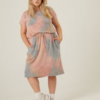 Curve Tie Dye Comfy Dress Plus Size Dresses -2020AVE