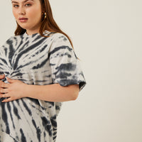 Curve Tie Dye Loose Fit Tee Plus Size Tops -2020AVE