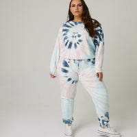 Curve Tie Dye Fleece Sweatshirt Plus Size Tops -2020AVE