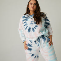 Curve Tie Dye Loungewear Set Plus Size Matching Sets -2020AVE
