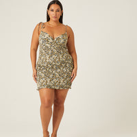 Curve Tie Strap Floral Mini Dress Plus Size Dresses -2020AVE