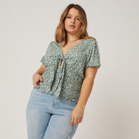 Curve Tied Floral Top Plus Size Tops -2020AVE