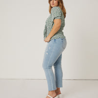 Curve Tied Floral Top Plus Size Tops -2020AVE