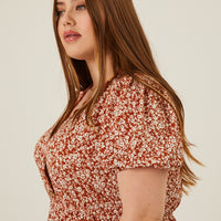 Curve Tiered Ditsy Print Dress Plus Size Dresses -2020AVE