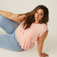 Curve Tiered Knit Top Plus Size Tops -2020AVE