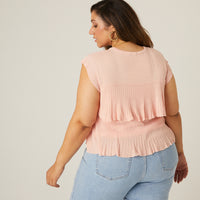 Curve Tiered Knit Top Plus Size Tops -2020AVE