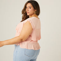 Curve Tiered Knit Top Plus Size Tops -2020AVE