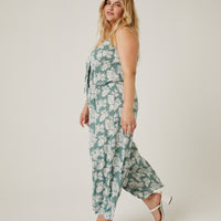 Curve Tropical Leaves Jumpsuit Plus Size Rompers + Jumpsuits -2020AVE