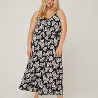 Curve Tropical Leaves Jumpsuit Plus Size Rompers + Jumpsuits Black 1XL -2020AVE