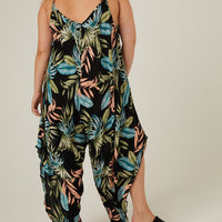 Curve Tropical Wide Leg Flowy Jumpsuit Plus Size Rompers + Jumpsuits -2020AVE