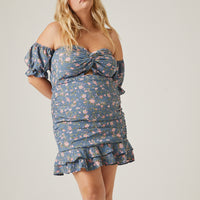 Curve Twist Front Off Shoulder Dress Plus Size Dresses -2020AVE