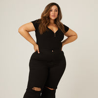 Curve Super Flared Jeans Plus Size Bottoms -2020AVE