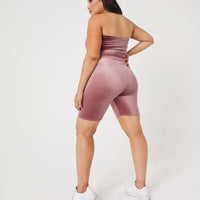 Curve Velvet Bike Shorts Plus Size Bottoms -2020AVE