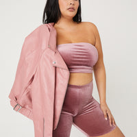Curve Velvet Tube Top Plus Size Tops -2020AVE