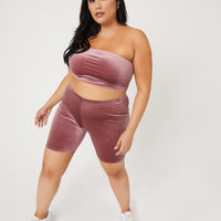 Curve Velvet Tube Top Plus Size Tops -2020AVE