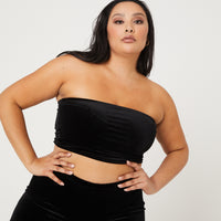 Curve Velvet Tube Top Plus Size Tops -2020AVE