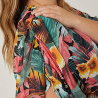 Curve Vibrant Tropical Printed Romper Plus Size Rompers + Jumpsuits -2020AVE
